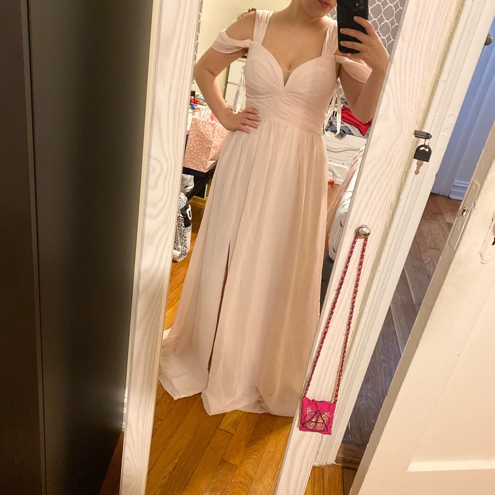 Blush bridesmaid dress